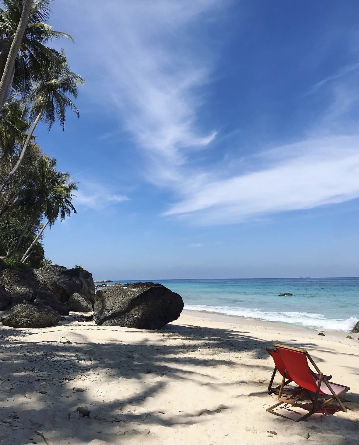 White sand beach and turquoise sea on Pulau Weh island, Aceh