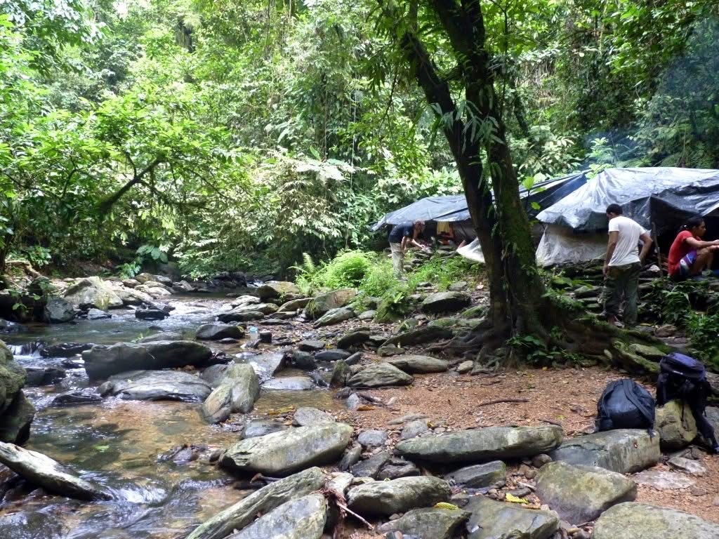 Jungle camp by the river in Gunung Leuser
